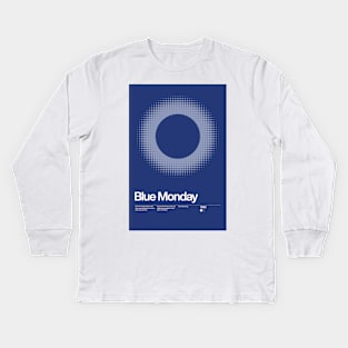 Blue Monday Inspired Lyrics Design Kids Long Sleeve T-Shirt